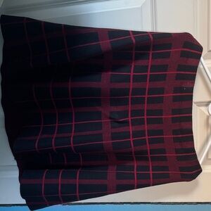 CHARLIE B Black and Red Plaid A-Line Skirt